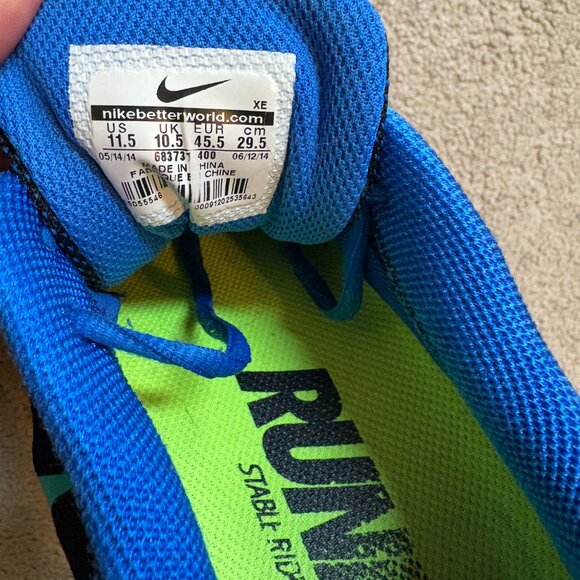 Nike Air Zoom Structure 18 Men's Running Shoes Size 11.5 Blue Black 683731-400 - Picture 10 of 10